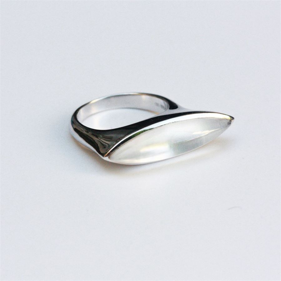 Anello Navetta con madreperla AURUM | AN1 NAV ARGMOP BIANCA
